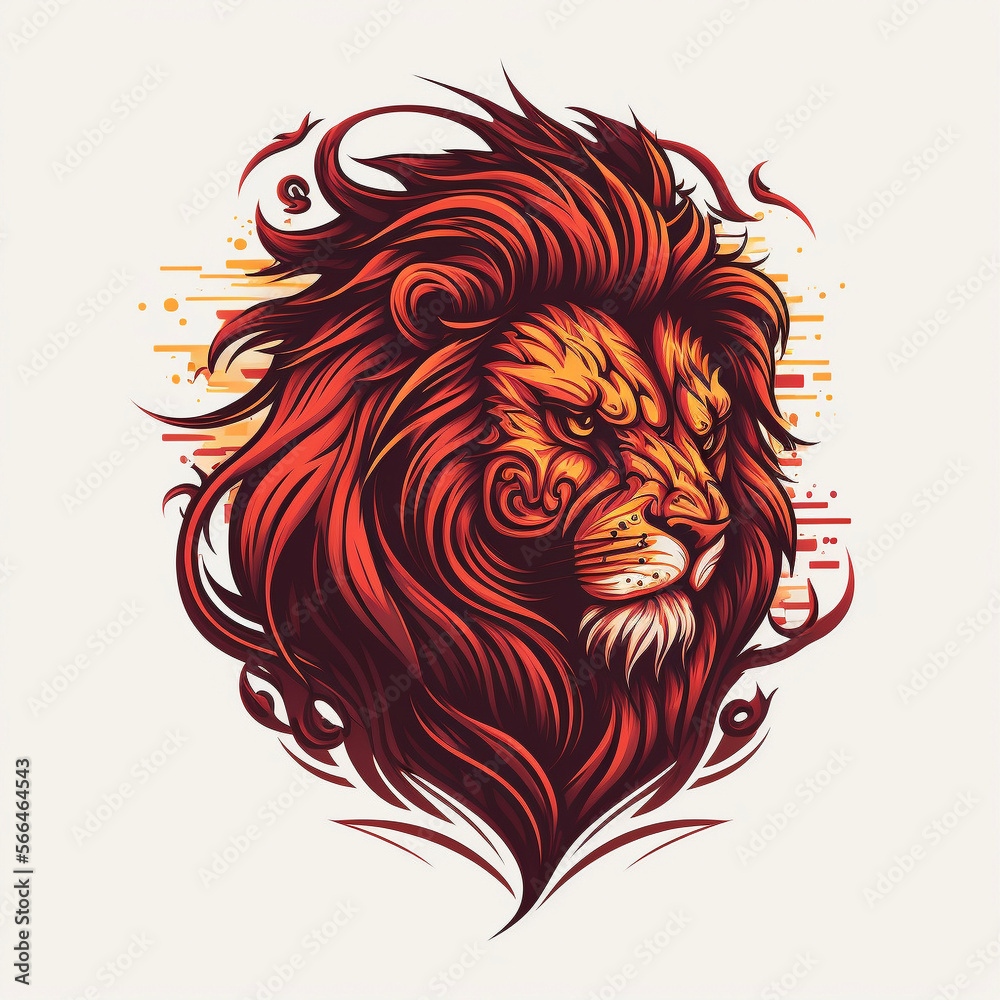 Vibrant Lion Logo Design. Generative AI Vibrant Lion Logo Design. Generative AI