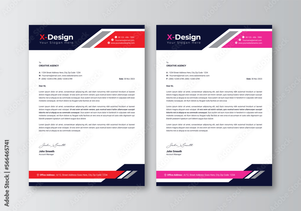 Modern Business Letterhead in Abstract Design Modern Business Letterhead in Abstract Design