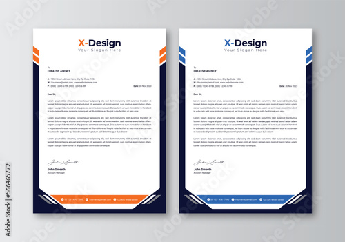 Corporate modern letterhead design template