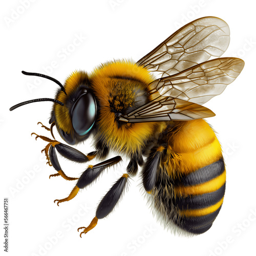 bee on a transparent background, abelha © LUPACO PNG