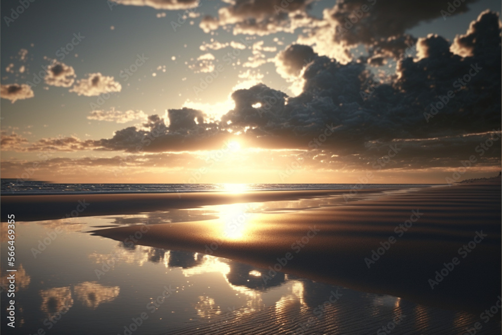 Obraz premium sunset over the sea, Generative AI