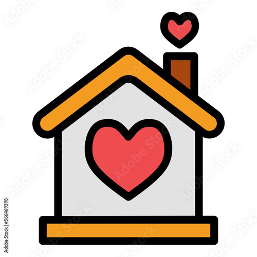 bridal house filled line icon