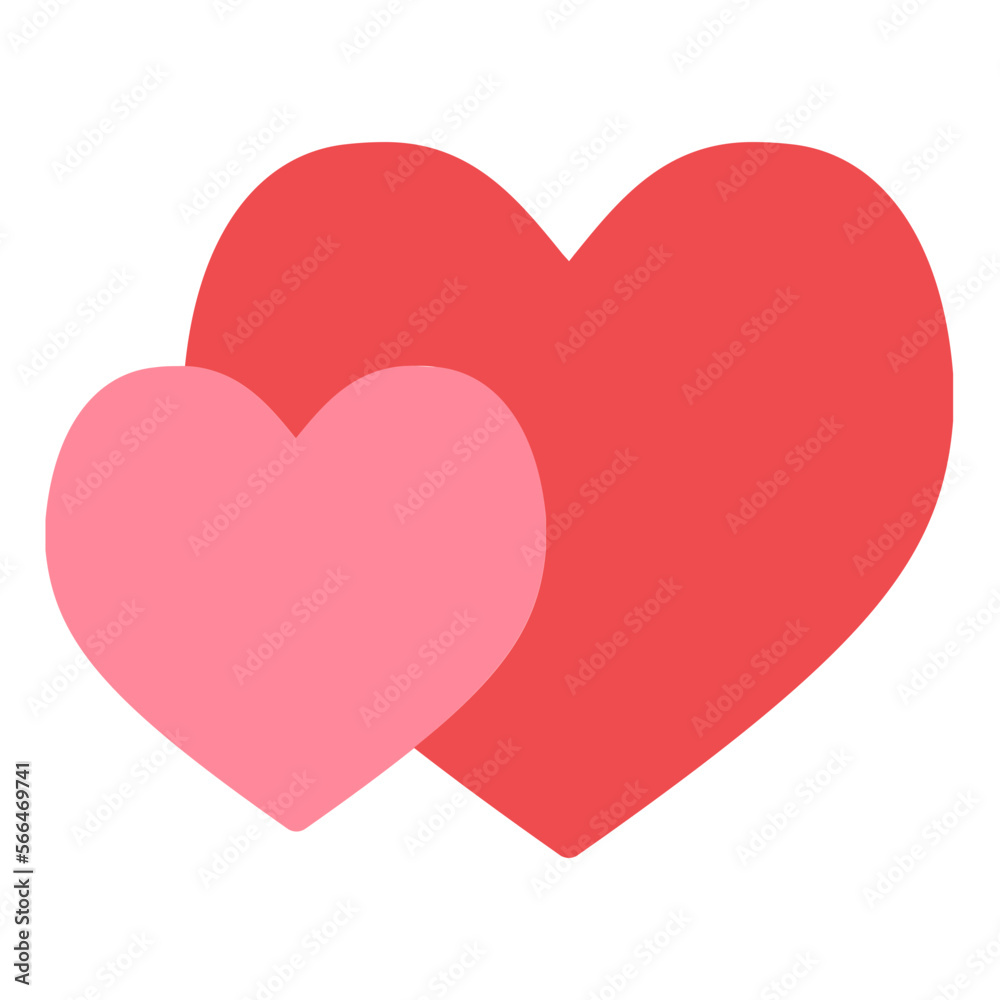 two hearts flat icon