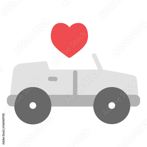 wedding car flat icon