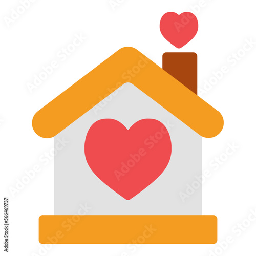 bridal house flat icon