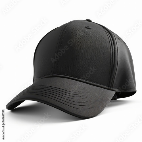 Product photo of a black ball cap, isolated on a white background, AI assisted finalized in Photoshop by me
