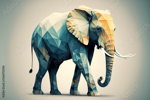 Elephant, Polygonal graphics, Generative AI
