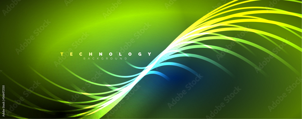 Fototapeta premium Light beams, neon lines abstract background. Vector Illustration For Wallpaper, Banner, Background, Card, Book Illustration, landing page