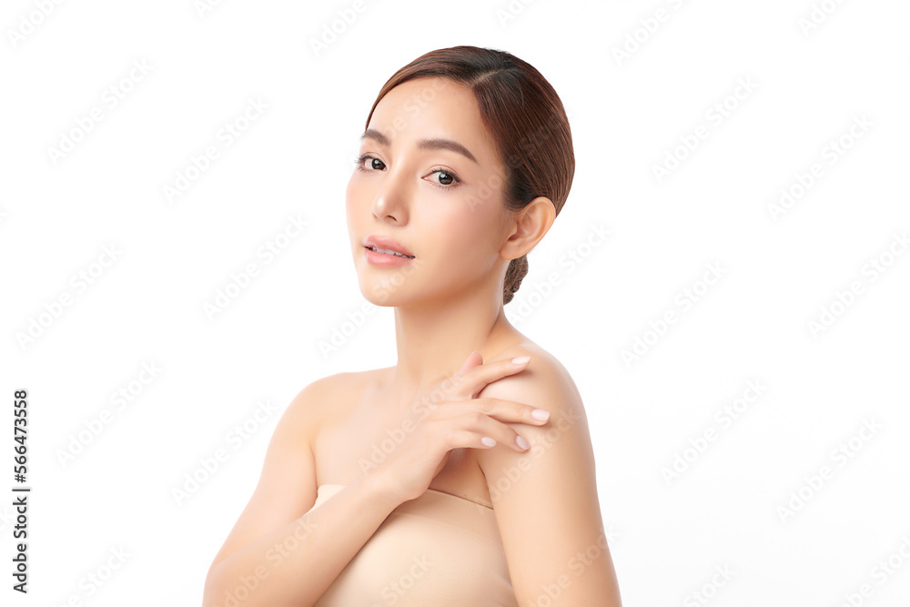 Beautiful young asian woman with clean fresh skin on white background, Face care, Facial treatment, Cosmetology, beauty and spa, Asian women portrait. Beautiful young asian woman with clean fresh skin on white background, Face care, Facial treatment, Cosmetology, beauty and spa, Asian women portrait.