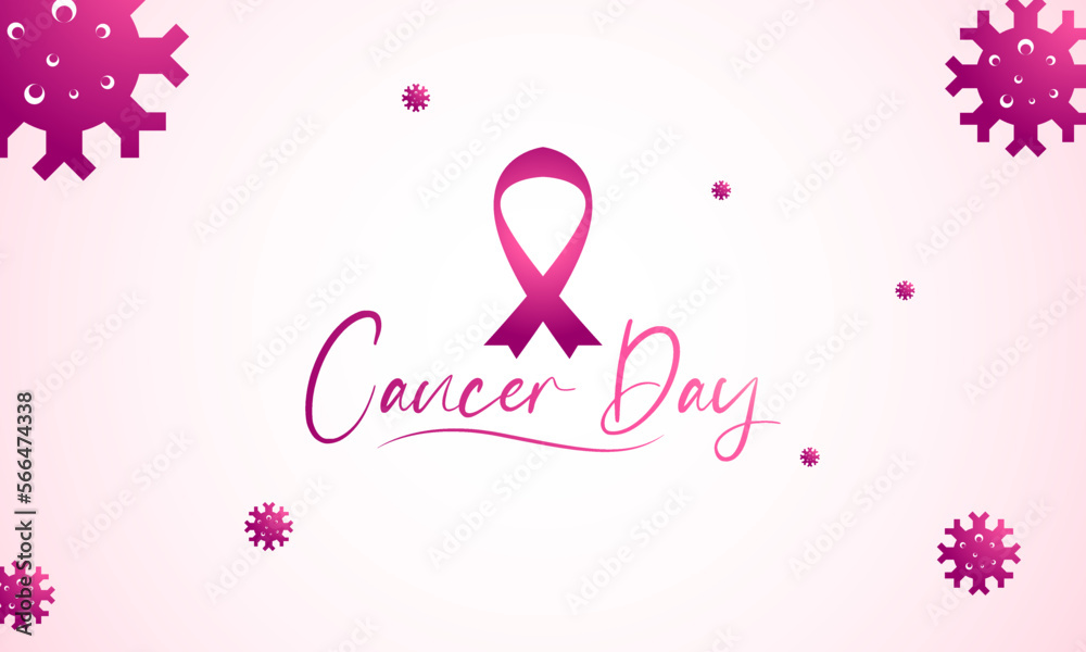 World cancer day with red ribbon illustration. Can be used for cancer design slogans for posters, banners and more