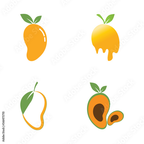 Mango logo flat and symbol design vector template