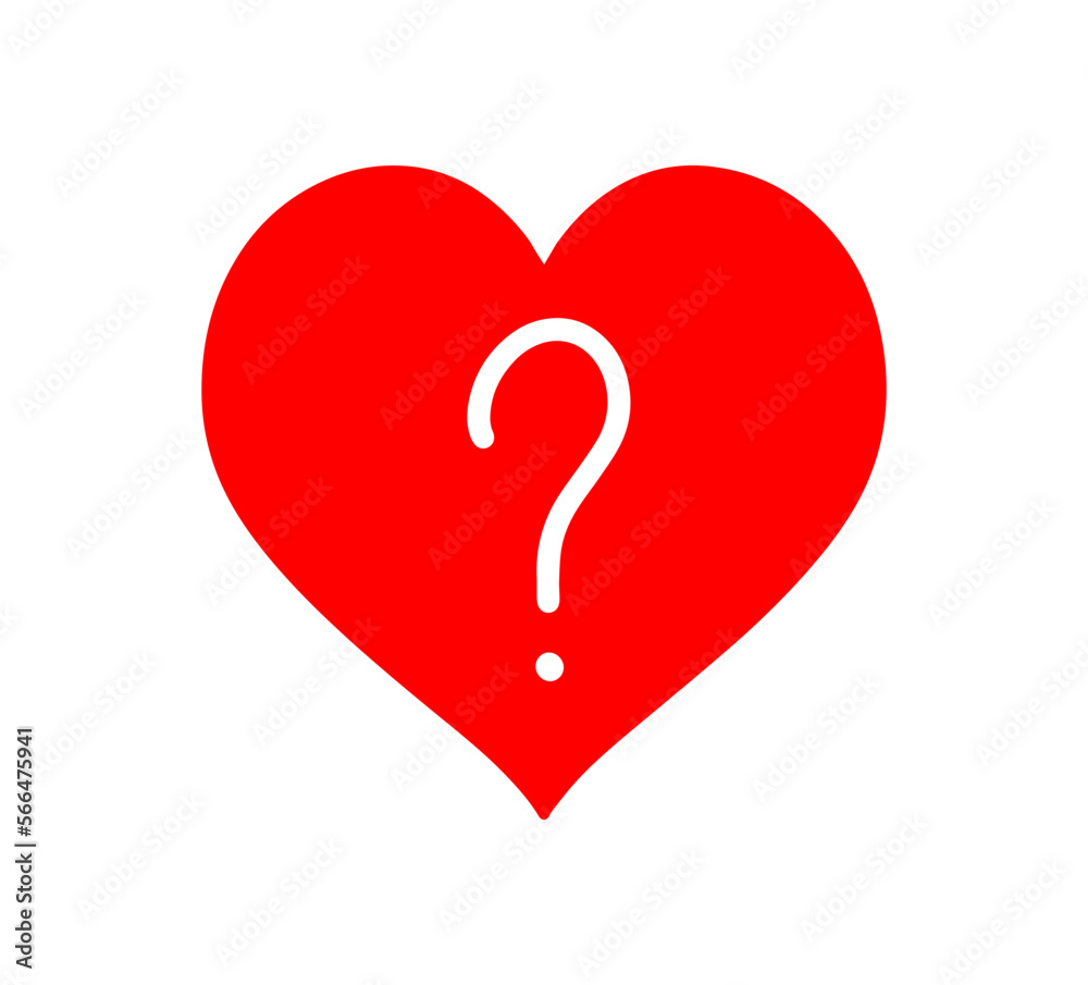 Love  question in mind hand drawn icon design. 