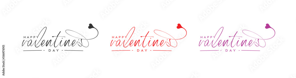 Modern happy valentines day logo, happy valentines with love, love vector logo design.