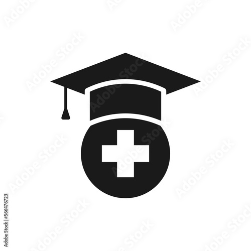 Medical school academy icon flat style isolated on white background. Vector illustration