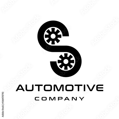 S Letter tire vector logo template. This font suitable for automotive business.