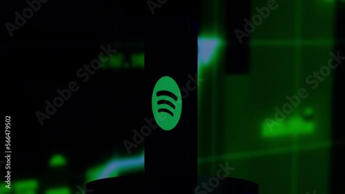 Spotify app and stock price rising photo