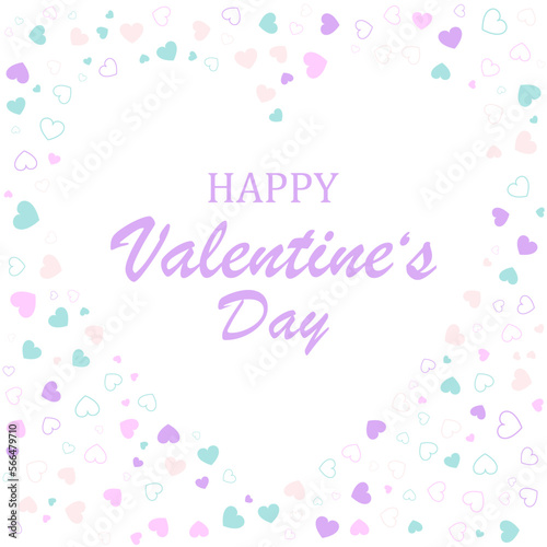 happy valentines day with random hearts pattern background