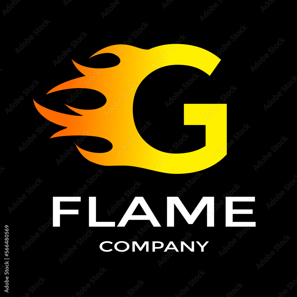 G Letter flame or fire vector logo template. This alphabet is suitable for cooking, temperature or fast business.