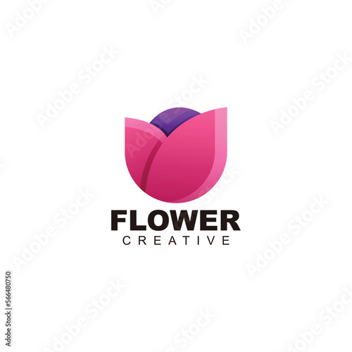 Fototapeta Naklejka Na Ścianę i Meble -  beauty tulip colorful design logo icon for business