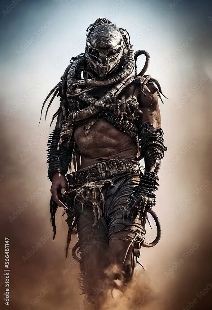 Fototapeta premium super warrior portrait, very cool and attractive, Generative AI Art.