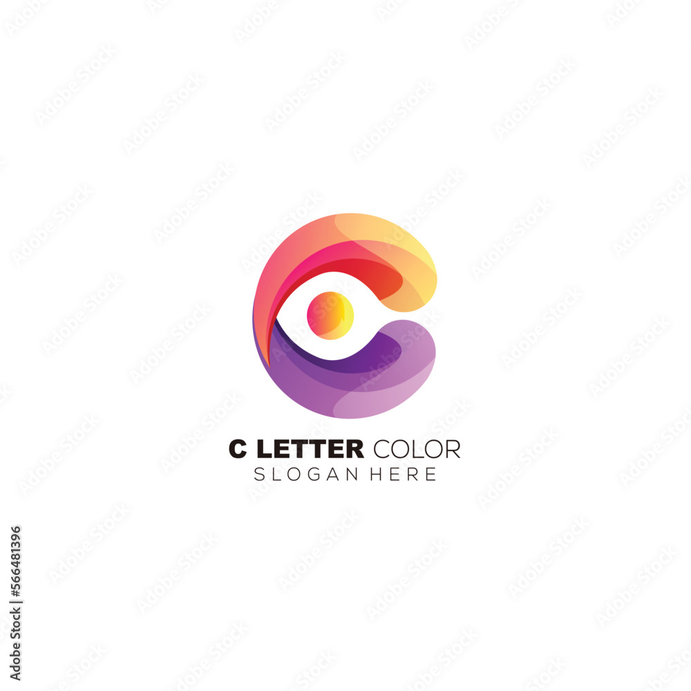 letter c logo colorful design illustration icon