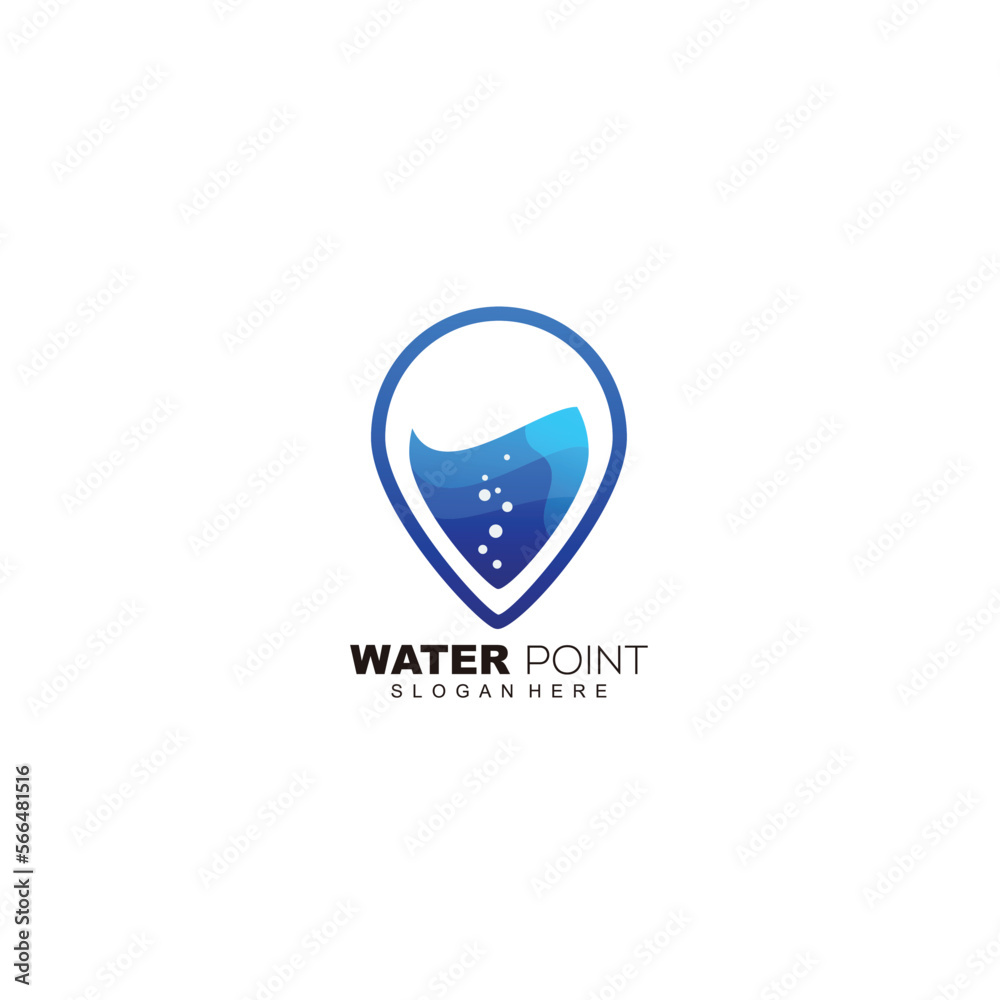 water pin logo template illustration icon design