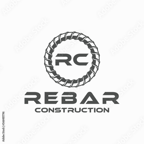 rebar concrete construction logo design vector for business idea	
