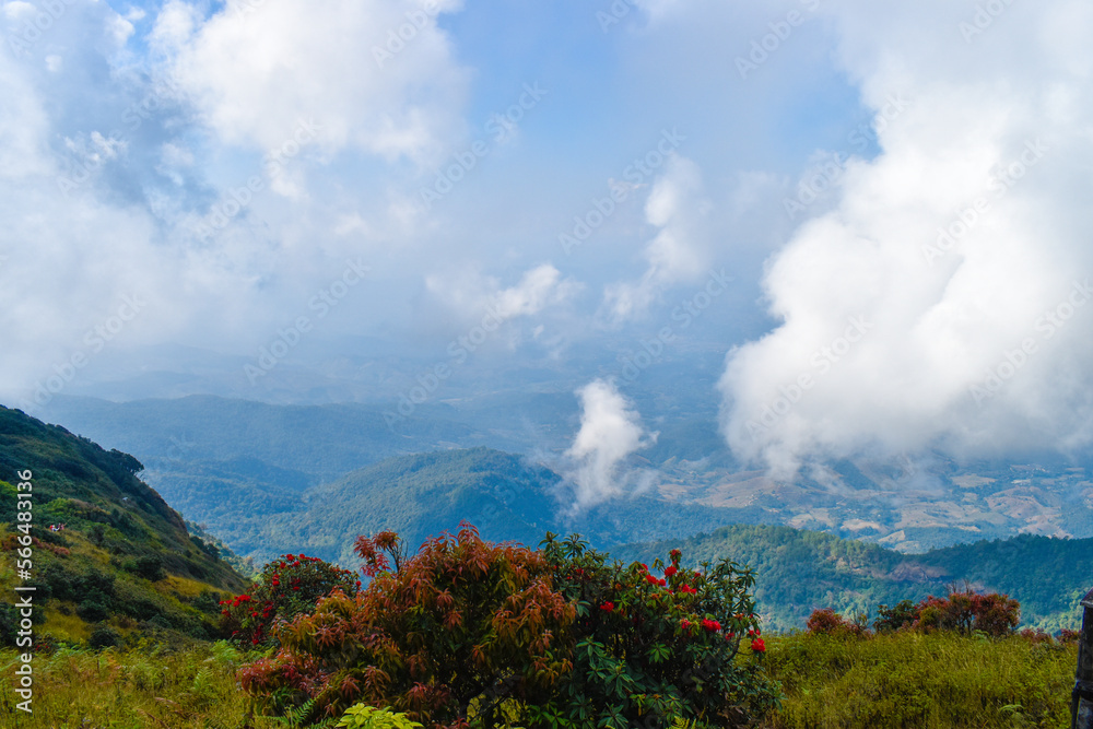 Top of the Doi Inthanon mountain of the Chiang Mai, Thailand