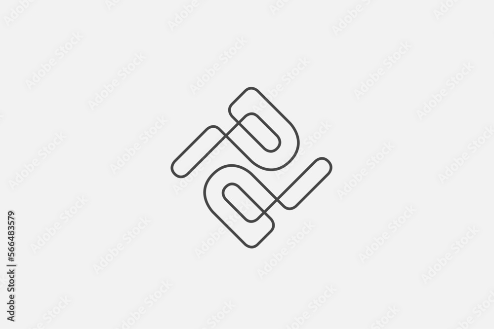 Illustration vector graphic of line art letter pd minimalist modern Illustration vector graphic of line art letter pd minimalist modern