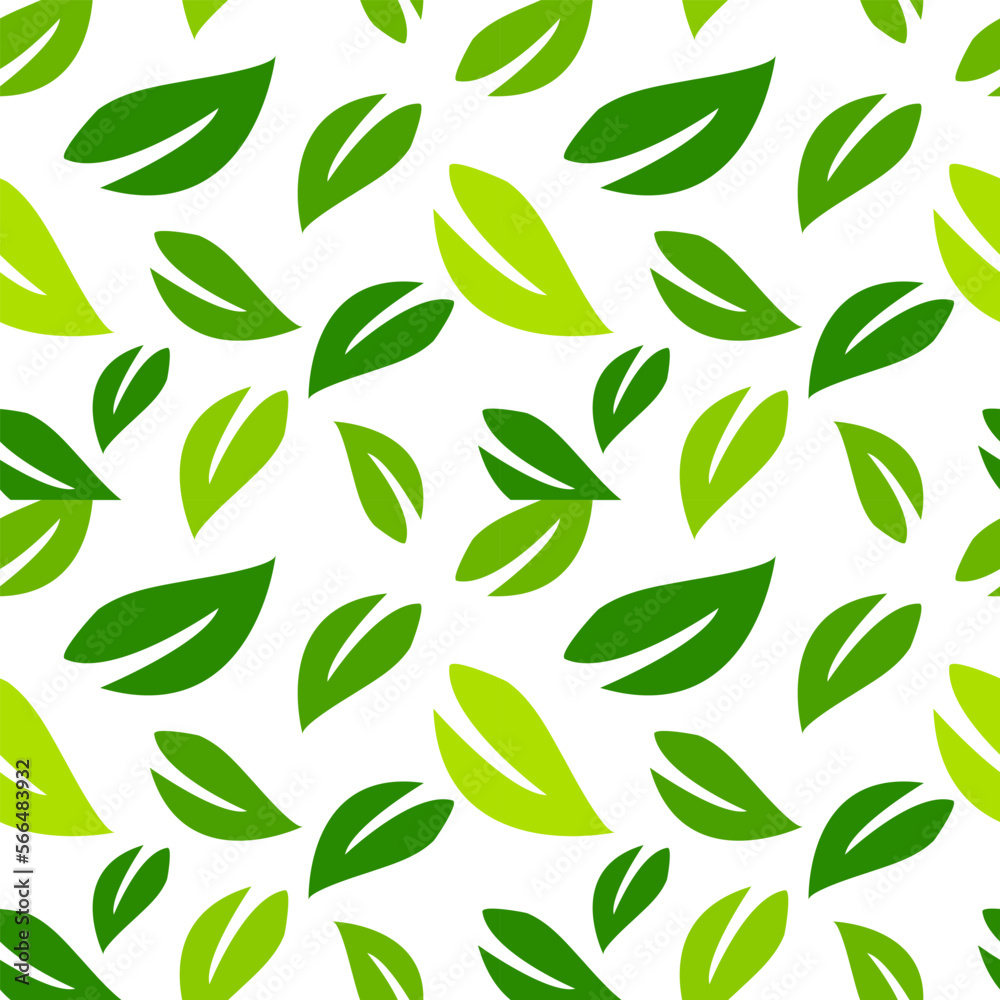 Fototapeta premium seamless pattern with green leaves