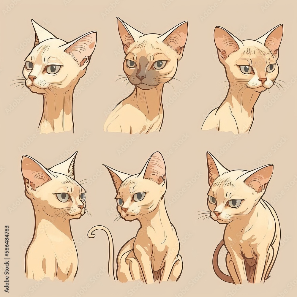 Colorpoint Shorthair Cat Collection Of Emotions
