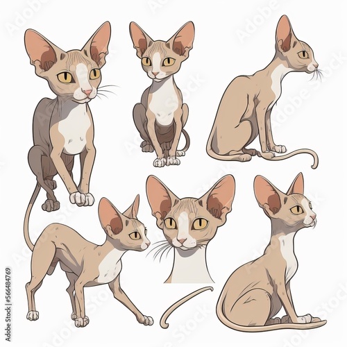 Cornish Rex Cat Collection Of Emotions