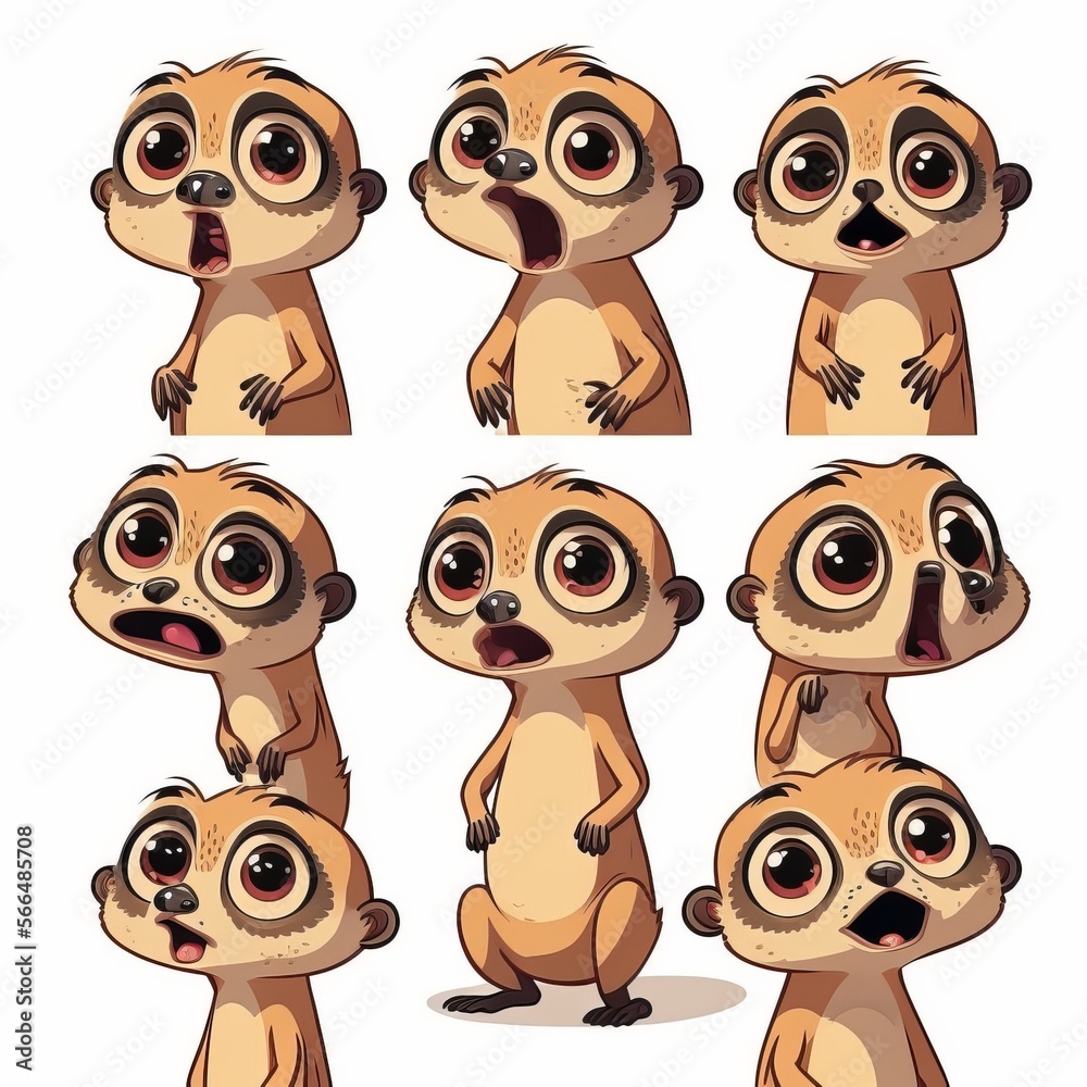 Fototapeta premium Meerkat Collection Of Emotions