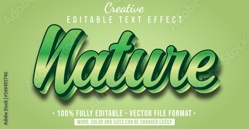 Text style effect with Nature theme style. Editable text style graphic element.