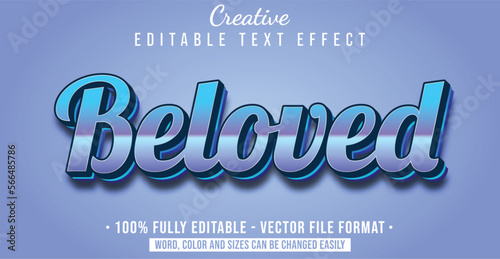 Text style effect with Beloved theme style. Editable text style graphic element.