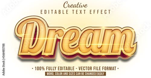 Text style effect with Dream theme style. Editable text style graphic element.
