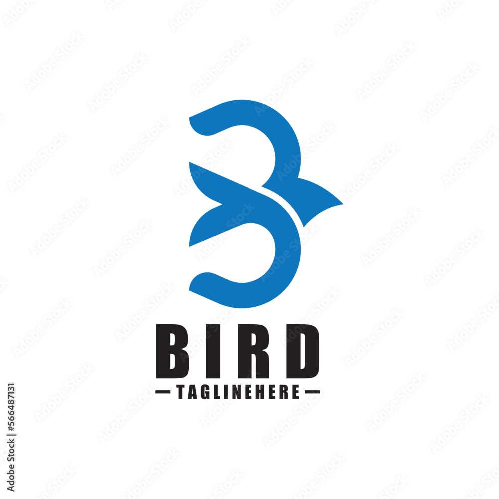 Fototapeta premium Bird B Logo - Vector logo template