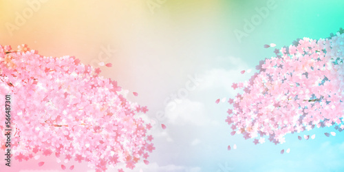 桜　空　風景　背景