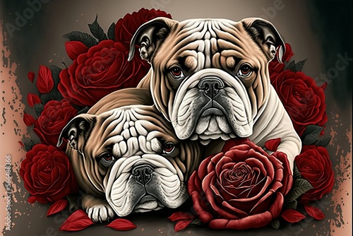 Wallpaper Mural Cuddling Bulldog Couple Torontodigital.ca
