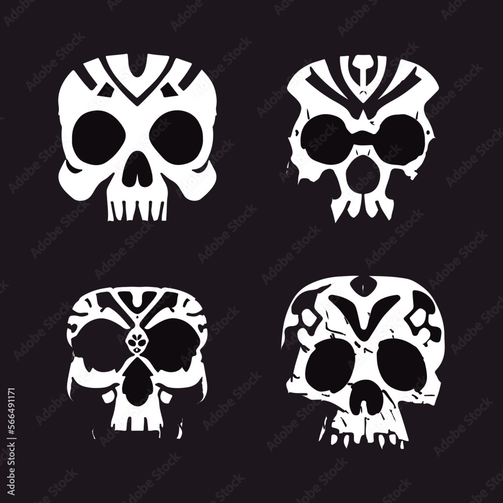 vector skull hipster tattoo art concept vector skull hipster tattoo art concept