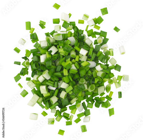 Sliced green onion, transparent background
