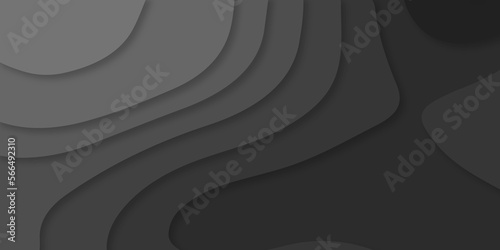 Abstract black Papercut banner concept. Paper carve black background for card poster brochure flyer design in lines black colors. Vector illustration. Cover layout template. Material design concept.