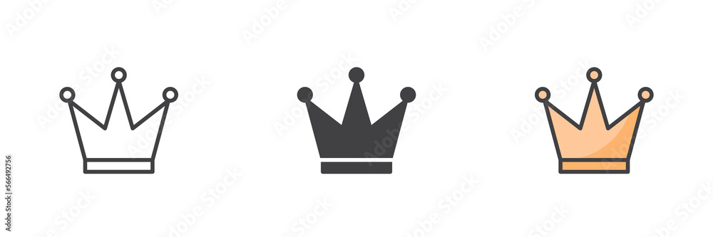 Crown different style icon set Crown different style icon set