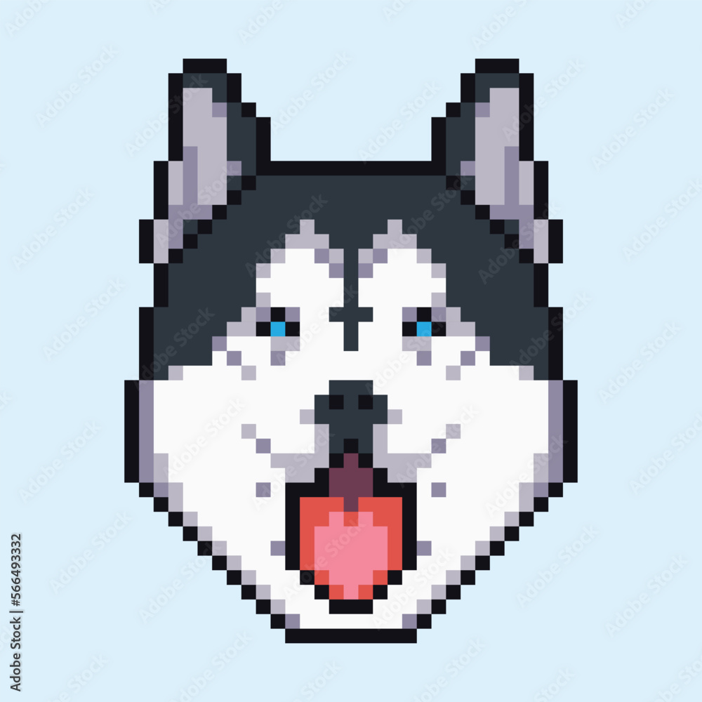 dog vector with pixel art 