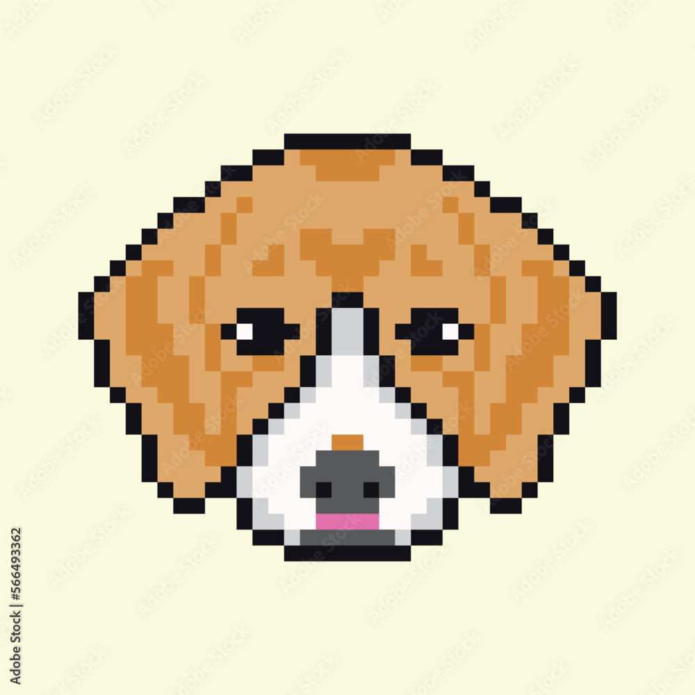 dog vector with pixel art 