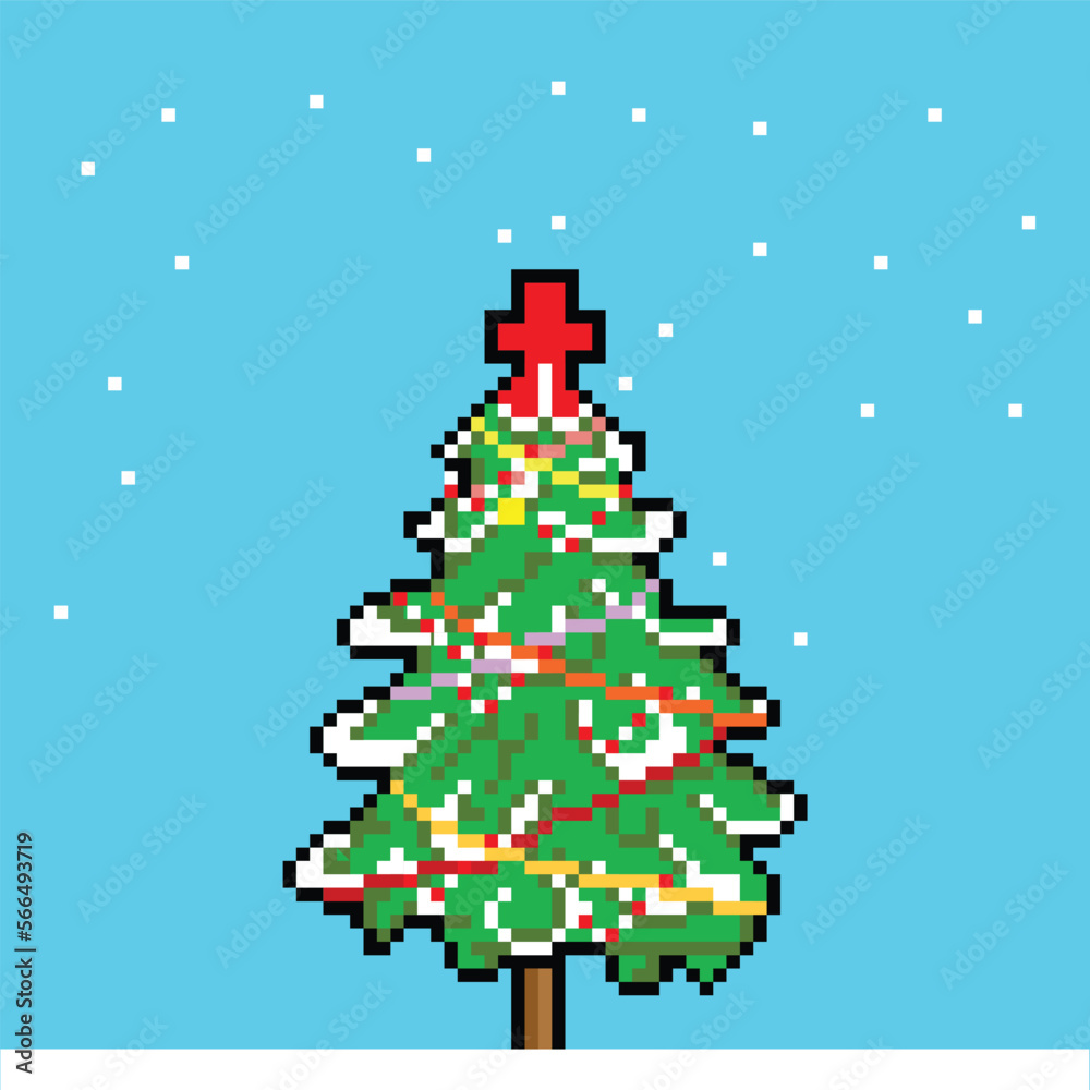 abstract christmas tree with snowflakes abstract christmas tree with snowflakes