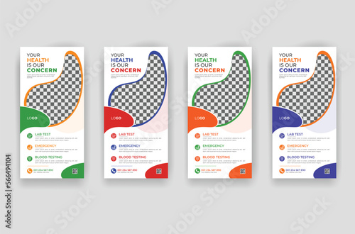 modern and creative medical Dl flyer or rack card design template 