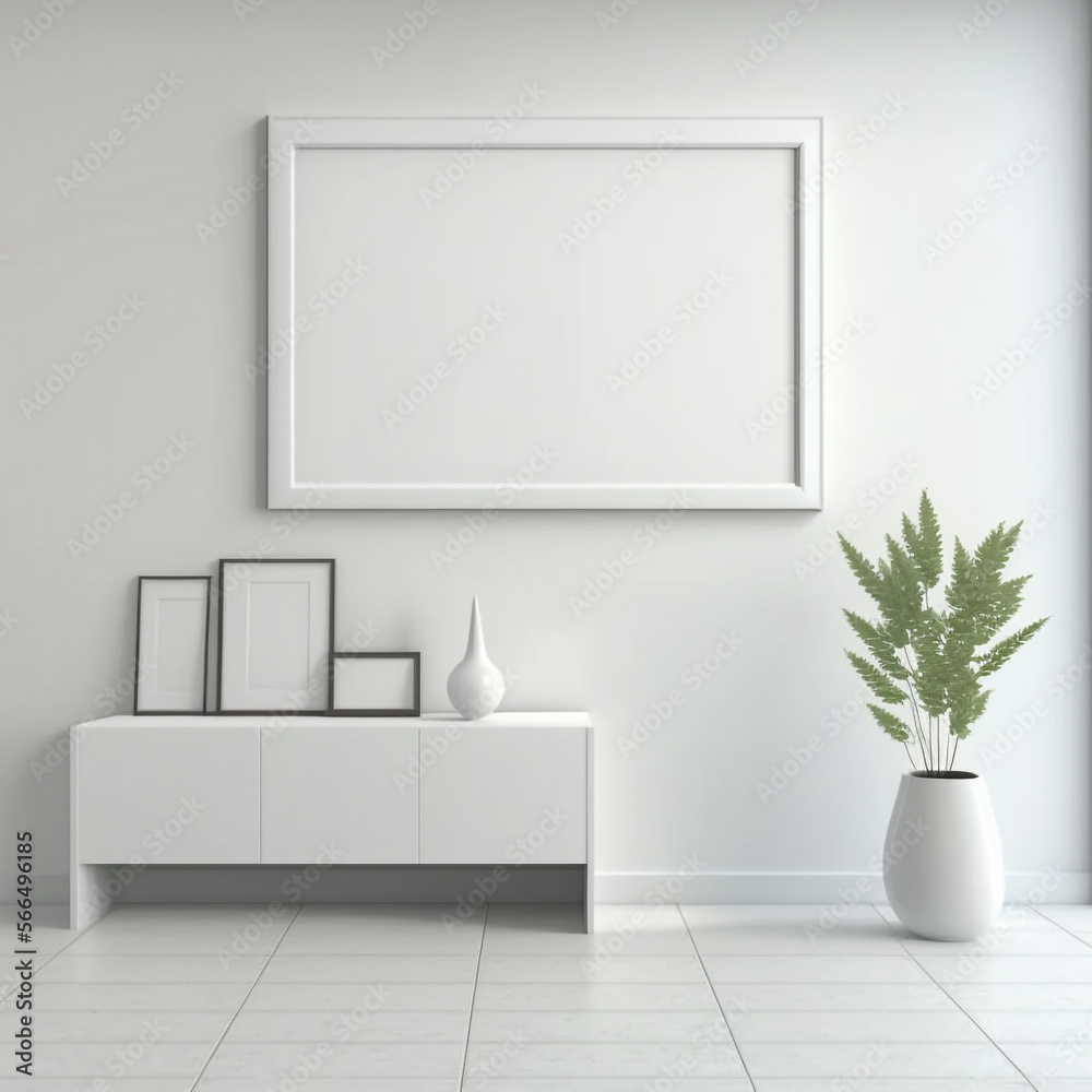 Photo frame mockup in a minimalist interior Photo frame mockup in a minimalist interior