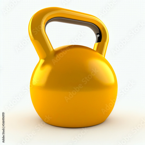 yellow dumbbell isolated on white