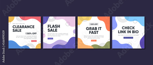 Sale square banner template for social media posts, mobile apps, banners design, web or internet ads. Trendy abstract square template with geometric concept.	